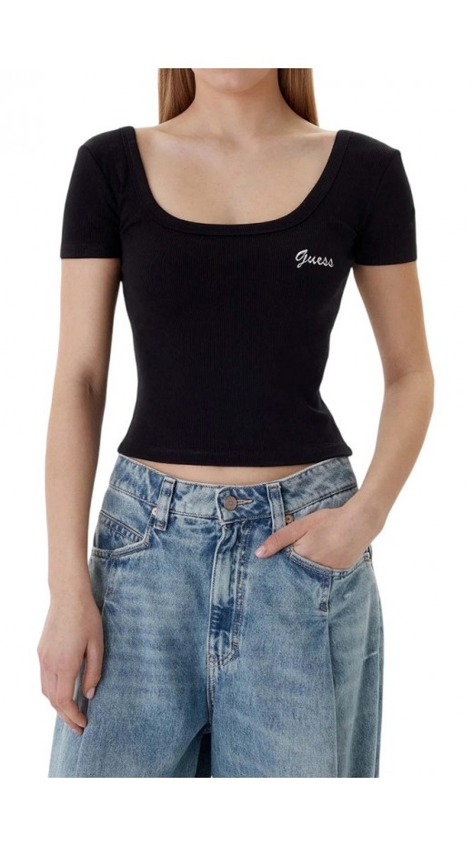 GUESS LAVINIA RIB ΤΟΠ ΓΥΝΑΙΚΕΙΟ BLACK