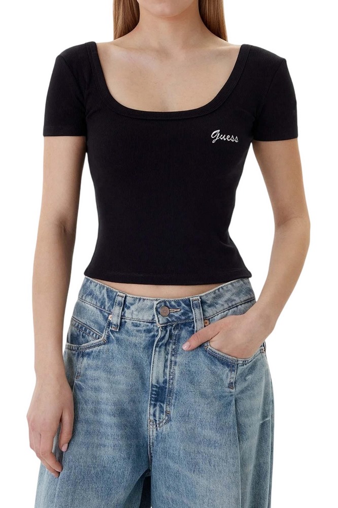 GUESS LAVINIA RIB ΤΟΠ ΓΥΝΑΙΚΕΙΟ BLACK