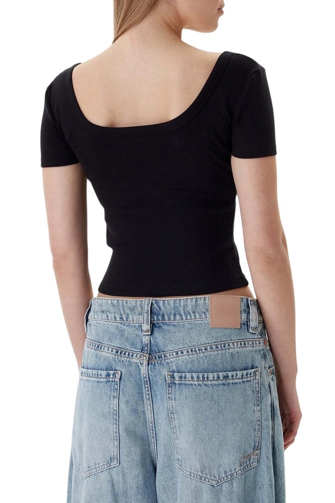 GUESS LAVINIA RIB ΤΟΠ ΓΥΝΑΙΚΕΙΟ BLACK