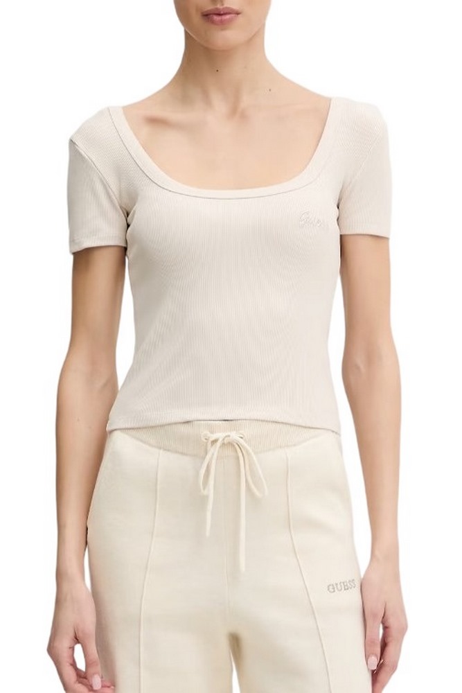 GUESS LAVINIA RIB ΤΟΠ ΓΥΝΑΙΚΕΙΟ BEIGE
