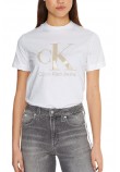 CALVIN KLEIN JEANS GEL MONOGRAM LOGO TEE T-SHIRT ΓΥΝΑΙΚΕΙΟ WHITE