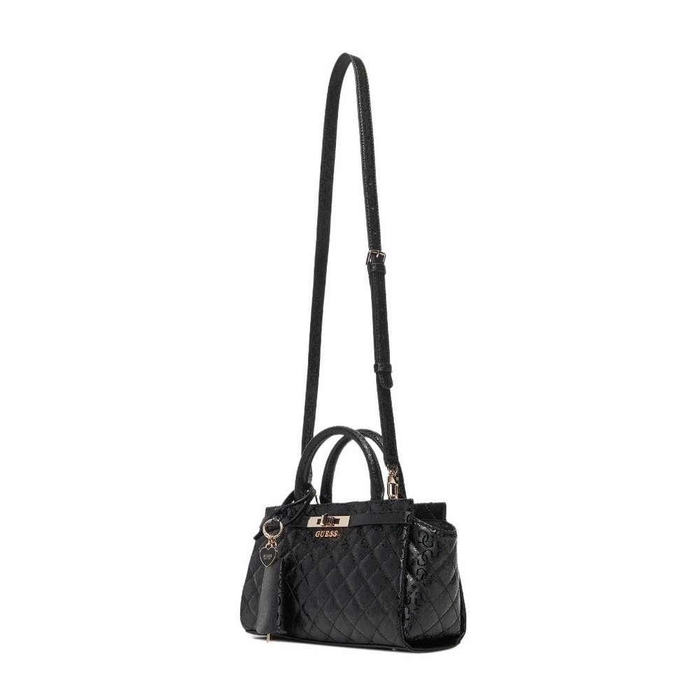 GUESS IDRA SMALL SATCHEL ΤΣΑΝΤΑ ΓΥΝΑΙΚΕΙΑ BLACK