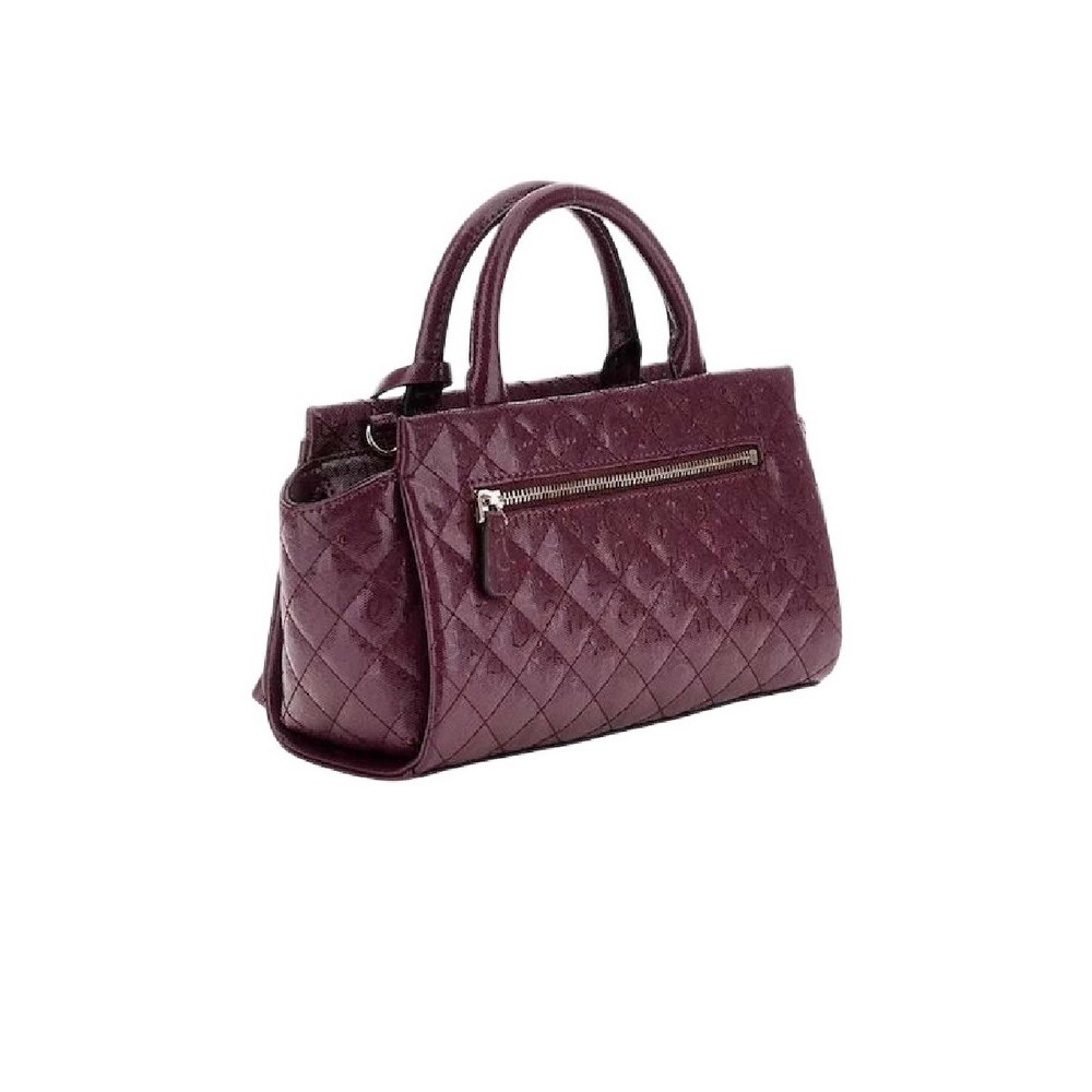 GUESS IDRA SMALL SATCHEL ΤΣΑΝΤΑ ΓΥΝΑΙΚΕΙΑ WINE