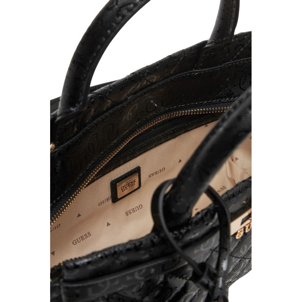 GUESS IDRA SMALL SATCHEL ΤΣΑΝΤΑ ΓΥΝΑΙΚΕΙΑ BLACK