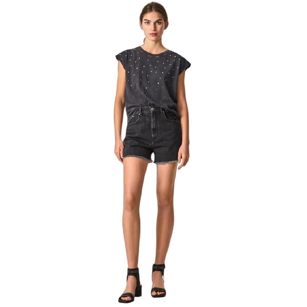 ΣΟΡΤΣ ΓΥΝΑΙΚΕΙΟ PEPE JEANS LONDON BLACK DENIM