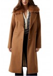 GUESS KAROLE FUR COLLAR COAT ΠΑΛΤΟ ΓΥΝΑΙΚΕΙΟ COGNAC
