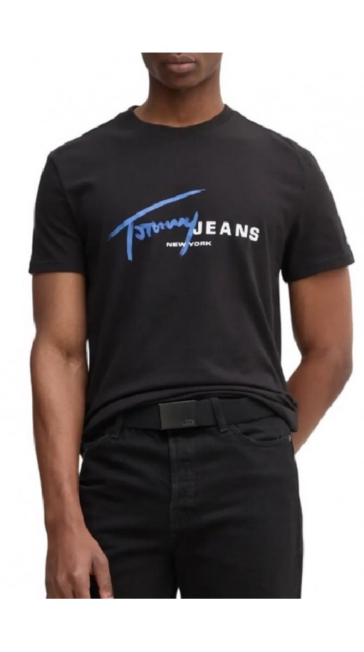 TOMMY JEANS REG SIGNTR DNA TEE EXT T-SHIRT ΜΠΛΟΥΖΑ ΑΝΔΡΙΚΗ BLACK