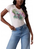 GUESS LEAF TRIANGLE TEE T-SHIRT ΜΠΛΟΥΖΑ ΓΥΝΑΙΚΕΙΑ ROSE
