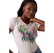 GUESS LEAF TRIANGLE TEE T-SHIRT ΜΠΛΟΥΖΑ ΓΥΝΑΙΚΕΙΑ ROSE