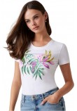 GUESS LEAF TRIANGLE TEE T-SHIRT ΜΠΛΟΥΖΑ ΓΥΝΑΙΚΕΙΑ WHITE