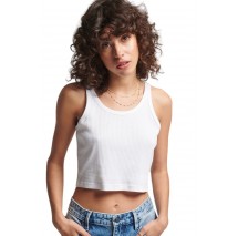 ΜΠΛΟΥΖΑ OVIN VNTAGE CROP RIBBED  VEST ΓΥΝΑΙΚΕΙΑ SUPERDRY WHITE