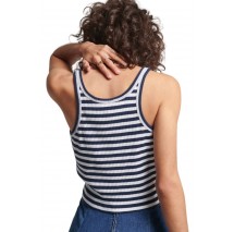 ΜΠΛΟΥΖΑ OVIN VNTAGE CROP RIBBED  VEST ΓΥΝΑΙΚΕΙΑ SUPERDRY NAVY/WHITE