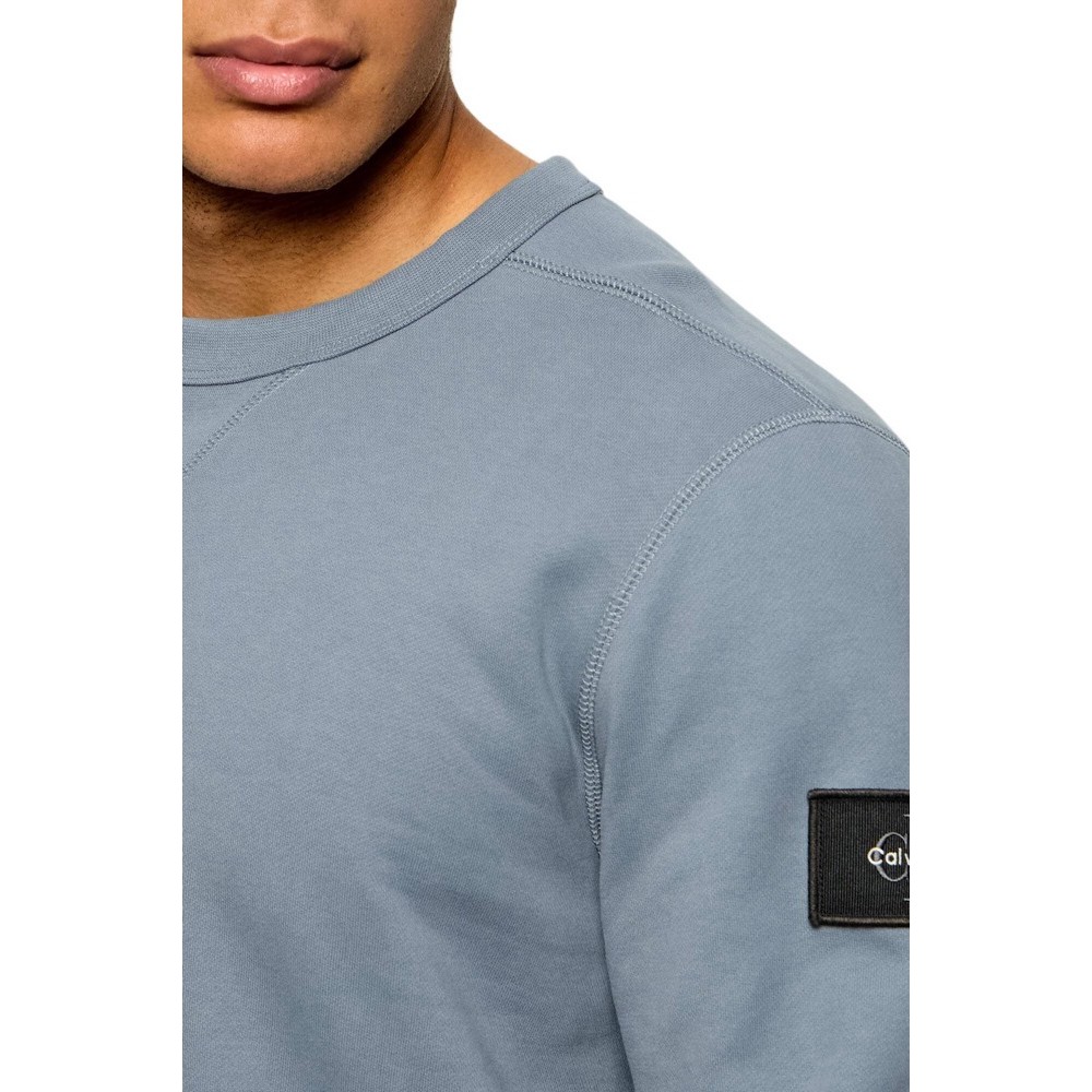 CALVIN KLEIN JEANS LS EU 350TERRY BADGE CN SWEATSHI ΦΟΥΤΕΡ ΜΠΛΟΥΖΑ ΑΝΔΡΙΚΗ STEEL GRAY