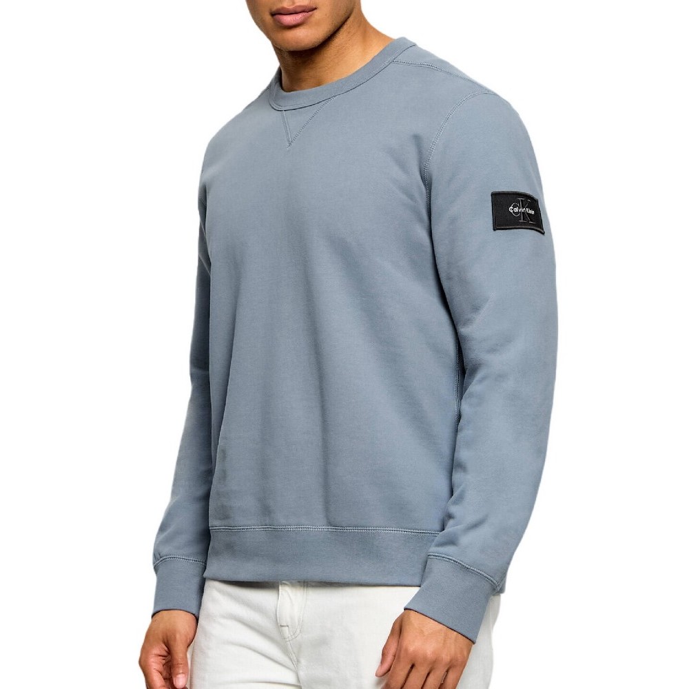 CALVIN KLEIN JEANS LS EU 350TERRY BADGE CN SWEATSHI ΦΟΥΤΕΡ ΜΠΛΟΥΖΑ ΑΝΔΡΙΚΗ STEEL GRAY