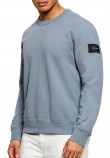 CALVIN KLEIN JEANS EU 350TERRY BADGE CN SWEATSHI ΦΟΥΤΕΡ ΜΠΛΟΥΖΑ ΑΝΔΡΙΚΗ STEEL GRAY