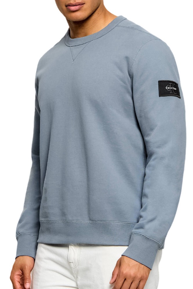 CALVIN KLEIN JEANS LS EU 350TERRY BADGE CN SWEATSHI ΦΟΥΤΕΡ ΜΠΛΟΥΖΑ ΑΝΔΡΙΚΗ STEEL GRAY