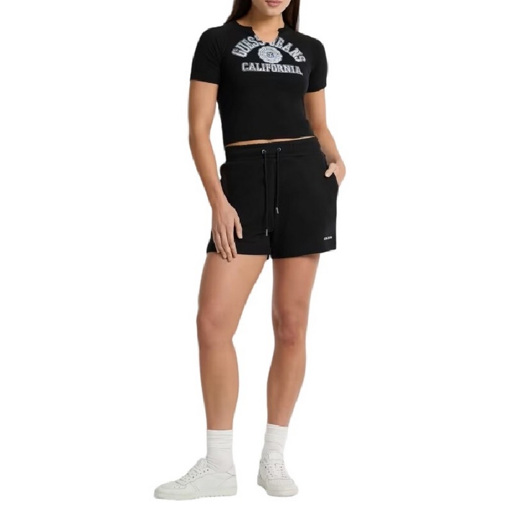 GUESS JEANS REG EMBRO SHORTS ΣΟΡΤΣ ΓΥΝΑΙΚΕΙΟ BLACK