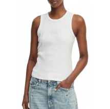 CALVIN KLEIN JEANS SL 2X2 BABY RIB LOGO CREW TANK ΤΟΠ ΓΥΝΑΙΚΕΙΟ BRIGHT WHITE