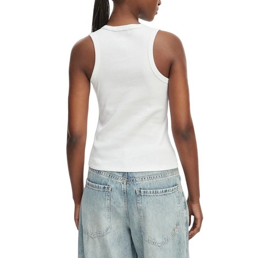CALVIN KLEIN JEANS SL 2X2 BABY RIB LOGO CREW TANK ΤΟΠ ΓΥΝΑΙΚΕΙΟ BRIGHT WHITE