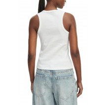 CALVIN KLEIN JEANS SL 2X2 BABY RIB LOGO CREW TANK ΤΟΠ ΓΥΝΑΙΚΕΙΟ BRIGHT WHITE
