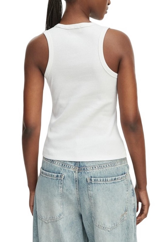CALVIN KLEIN JEANS SL 2X2 BABY RIB LOGO CREW TANK ΤΟΠ ΓΥΝΑΙΚΕΙΟ BRIGHT WHITE