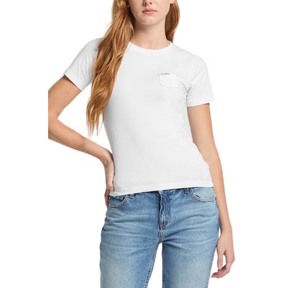 GUESS JEANS SS SLIM PKT TEE ΜΠΛΟΥΖΑ ΓΥΝΑΙΚΕΙΑ WHITE
