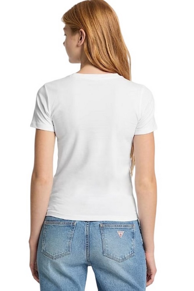 GUESS JEANS SS SLIM PKT TEE ΜΠΛΟΥΖΑ ΓΥΝΑΙΚΕΙΑ WHITE