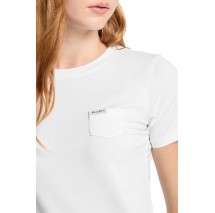 GUESS JEANS SS SLIM PKT TEE ΜΠΛΟΥΖΑ ΓΥΝΑΙΚΕΙΑ WHITE