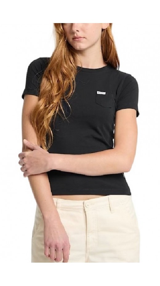 GUESS JEANS SS SLIM PKT TEE ΜΠΛΟΥΖΑ ΓΥΝΑΙΚΕΙΑ BLACK