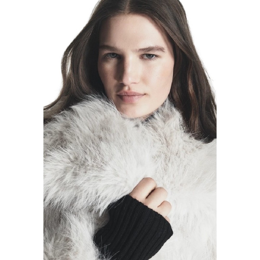 DKNY SHORT FAUX FUR JACKET ΓΟΥΝΑ ΓΥΝΑΙΚΕΙΑ CREAMY WHITE