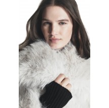 DKNY SHORT FAUX FUR JACKET ΓΟΥΝΑ ΓΥΝΑΙΚΕΙΑ CREAMY WHITE