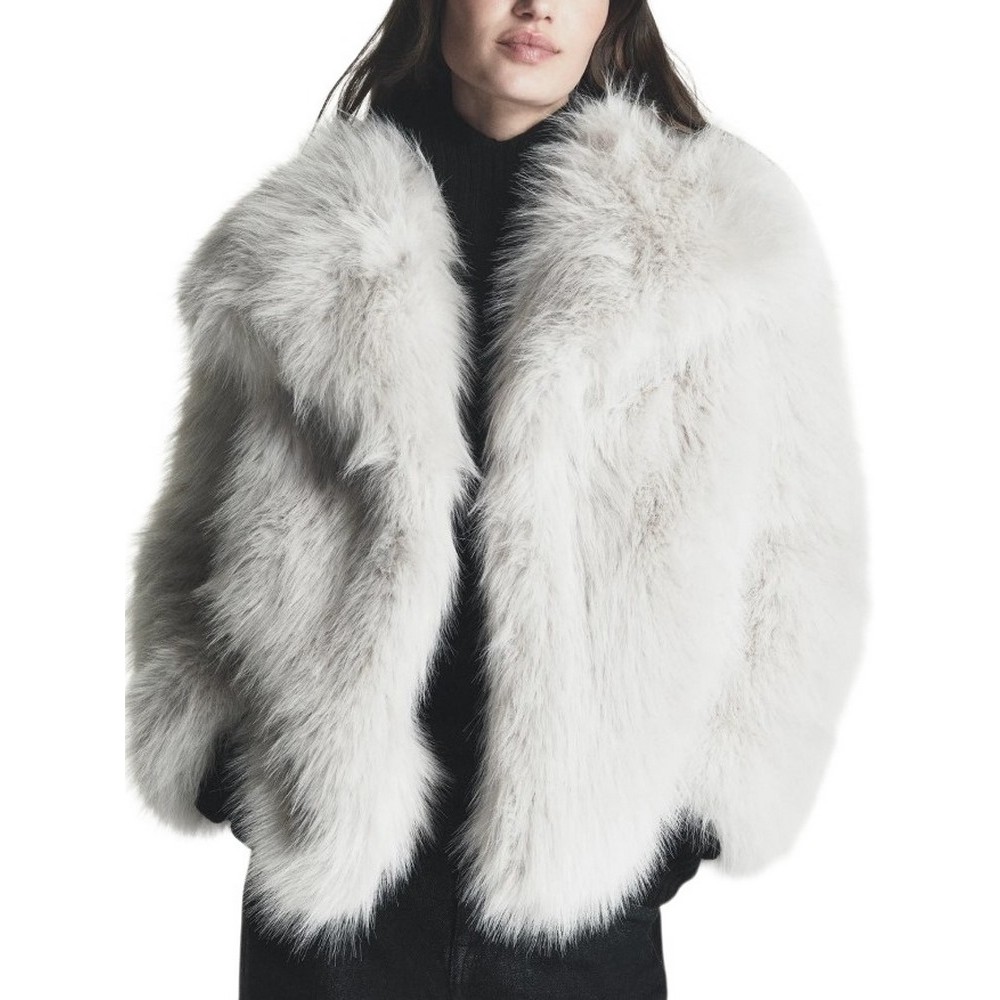 DKNY SHORT FAUX FUR JACKET ΓΟΥΝΑ ΓΥΝΑΙΚΕΙΑ CREAMY WHITE