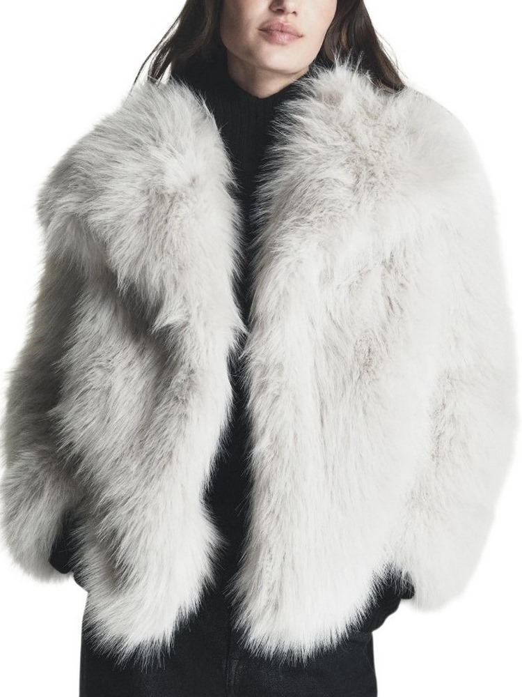DKNY SHORT FAUX FUR JACKET ΓΟΥΝΑ ΓΥΝΑΙΚΕΙΑ CREAMY WHITE