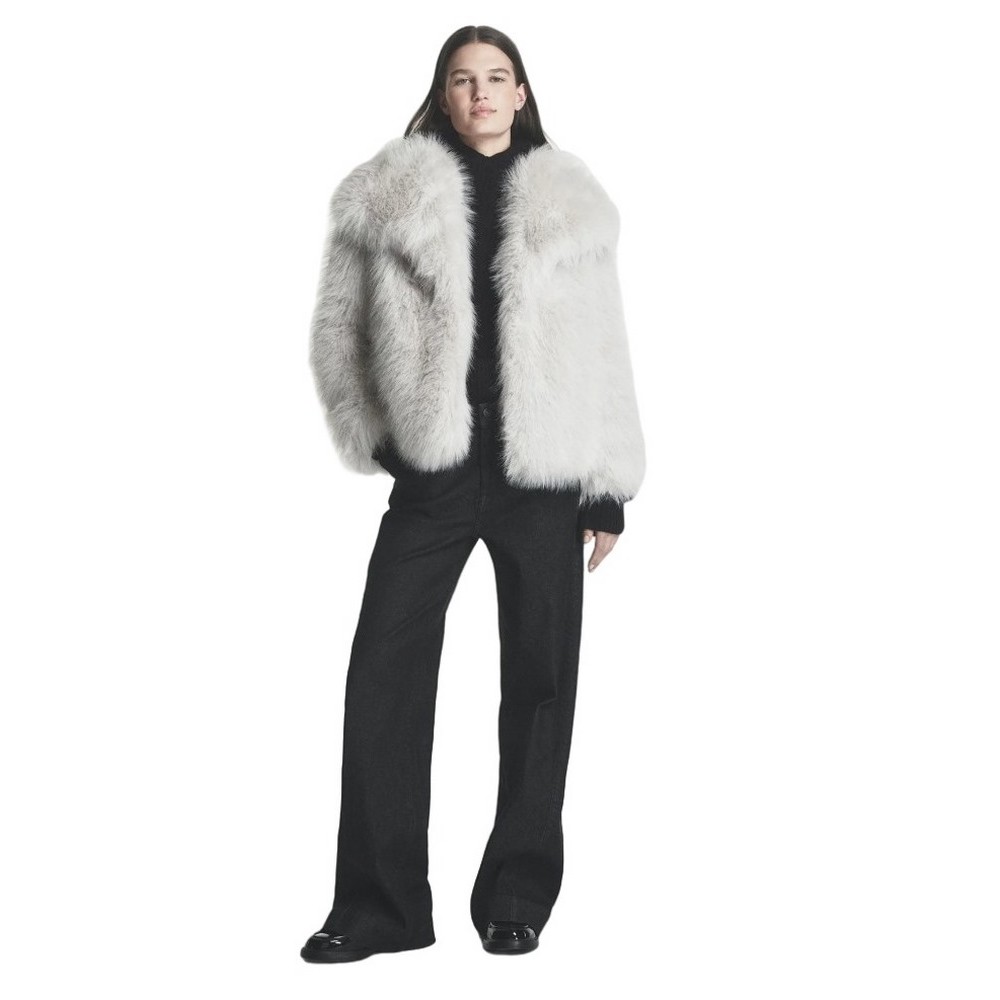 DKNY SHORT FAUX FUR JACKET ΓΟΥΝΑ ΓΥΝΑΙΚΕΙΑ CREAMY WHITE
