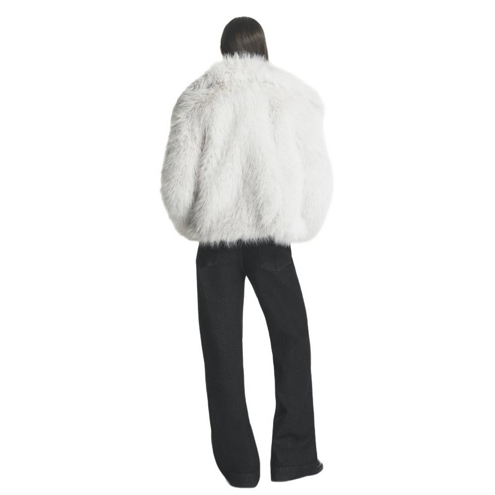DKNY SHORT FAUX FUR JACKET ΓΟΥΝΑ ΓΥΝΑΙΚΕΙΑ CREAMY WHITE