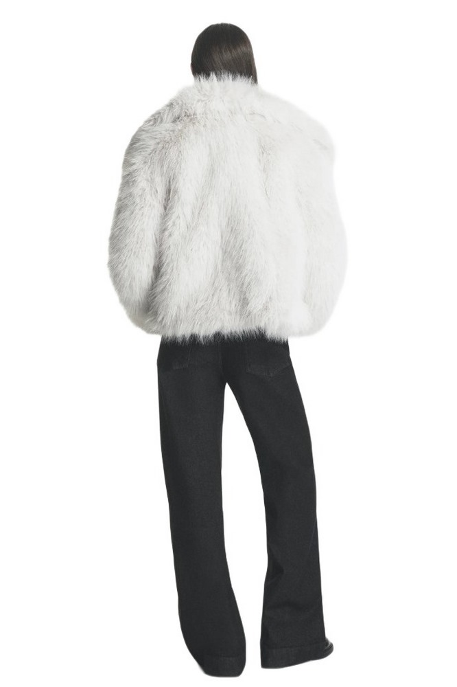 DKNY SHORT FAUX FUR JACKET ΓΟΥΝΑ ΓΥΝΑΙΚΕΙΑ CREAMY WHITE