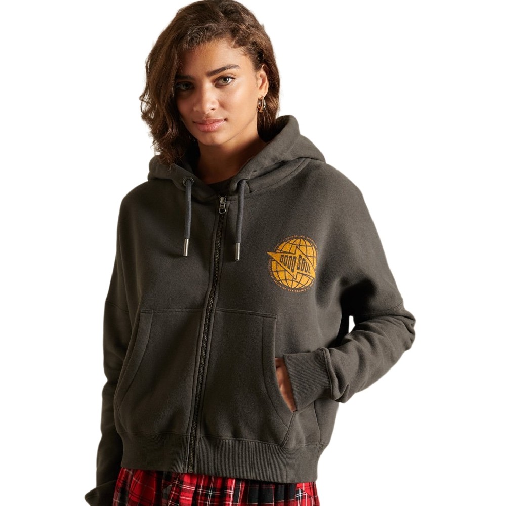 ZAKETA ΦΟΥΤΕΡ ΓΥΝΑΙΚΕΙΑ SUPERDRY DARK GREY ZAKETA ΦΟΥΤΕΡ ΓΥΝΑΙΚΕΙΑ SUPERDRY DARK GREY
