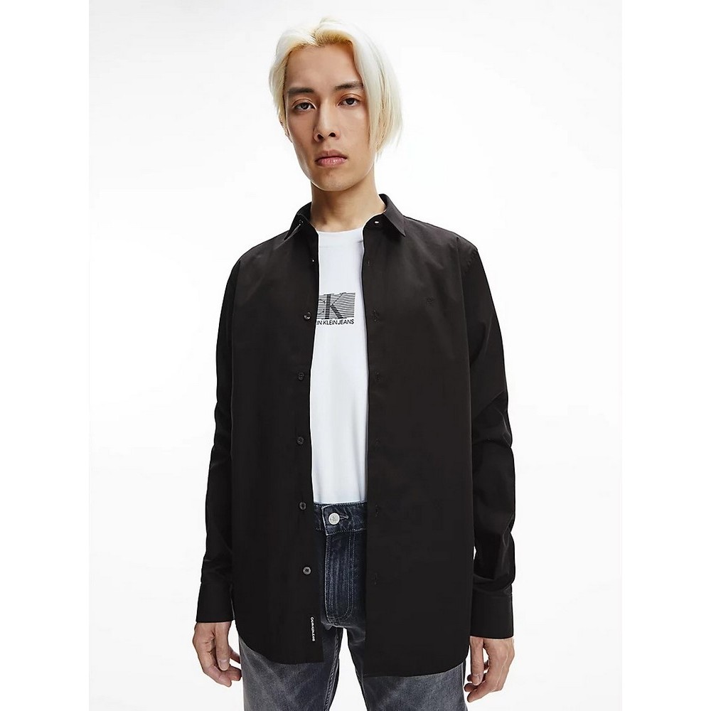 CALVIN KLEIN JEANS CK CHEST LOGO SLIM STRETCH SHIRT ΠΟΥΚΑΜΙΣΟ ΑΝΔΡΙΚΟ BLACK CALVIN KLEIN JEANS CK CHEST LOGO SLIM STRETCH SHIRT ΠΟΥΚΑΜΙΣΟ ΑΝΔΡΙΚΟ BLACK