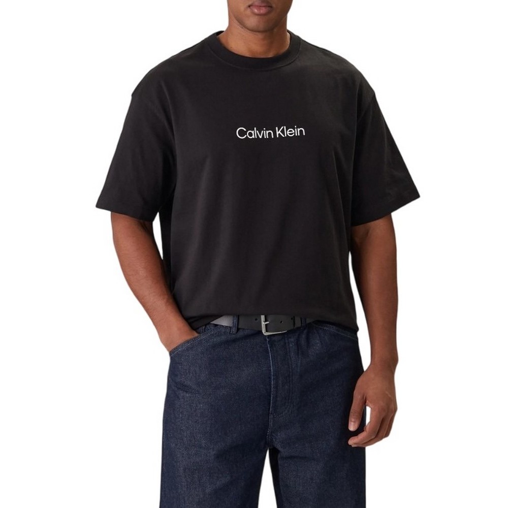 CALVIN KLEIN RLXD STANDARD LOGO CREWNK T-SHIRT ΜΠΛΟΥΖΑ ΑΝΔΡΙΚΗ BLACK