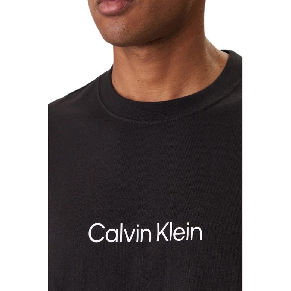 CALVIN KLEIN RLXD STANDARD LOGO CREWNK T-SHIRT ΜΠΛΟΥΖΑ ΑΝΔΡΙΚΗ BLACK