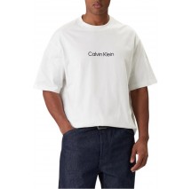 CALVIN KLEIN RLXD STANDARD LOGO CREWNK T-SHIRT ΜΠΛΟΥΖΑ ΑΝΔΡΙΚΗ BRIGHT WHITE