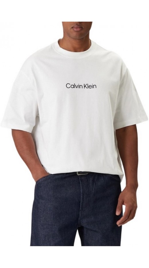 CALVIN KLEIN RLXD STANDARD LOGO CREWNK T-SHIRT ΜΠΛΟΥΖΑ ΑΝΔΡΙΚΗ BRIGHT WHITE