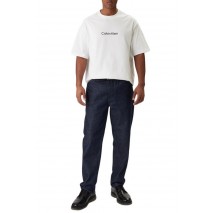 CALVIN KLEIN RLXD STANDARD LOGO CREWNK T-SHIRT ΜΠΛΟΥΖΑ ΑΝΔΡΙΚΗ BRIGHT WHITE