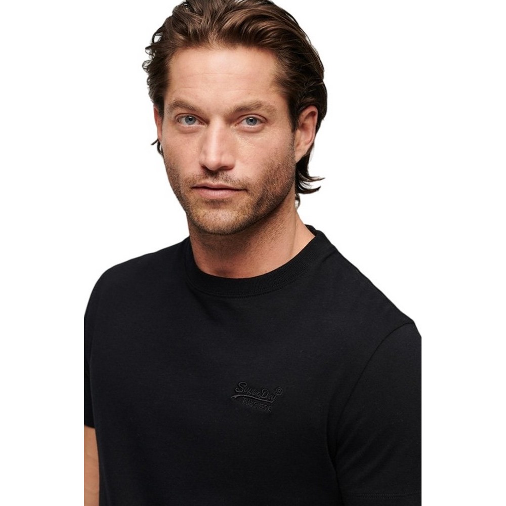 SUPERDRY D1 OVIN ESSENTIAL LOGO EMB TEE T-SHIRT ΜΠΛΟΥΖΑ ΑΝΔΡΙΚΗ BLACK/BLACK