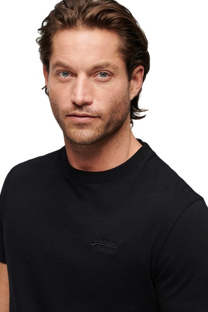 SUPERDRY D1 OVIN ESSENTIAL LOGO EMB TEE T-SHIRT ΜΠΛΟΥΖΑ ΑΝΔΡΙΚΗ BLACK/BLACK