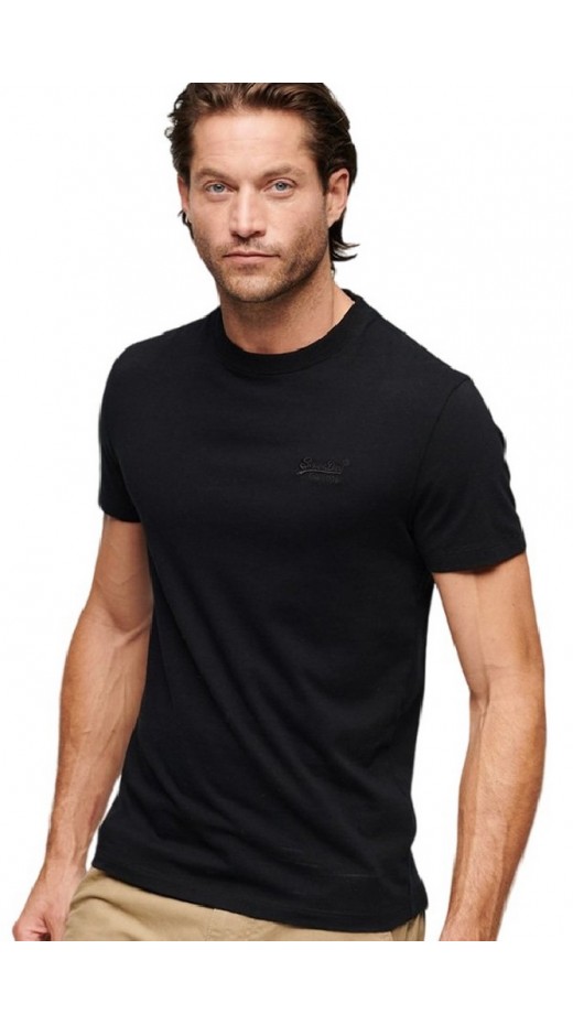 SUPERDRY D1 OVIN ESSENTIAL LOGO EMB TEE T-SHIRT ΜΠΛΟΥΖΑ ΑΝΔΡΙΚΗ BLACK/BLACK