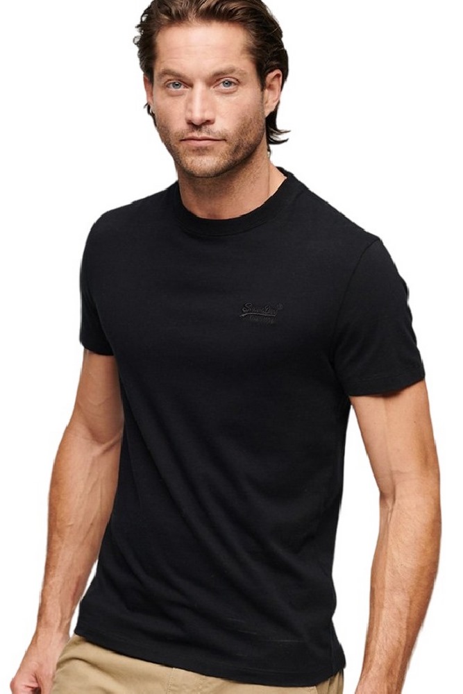 SUPERDRY D1 OVIN ESSENTIAL LOGO EMB TEE T-SHIRT ΜΠΛΟΥΖΑ ΑΝΔΡΙΚΗ BLACK/BLACK