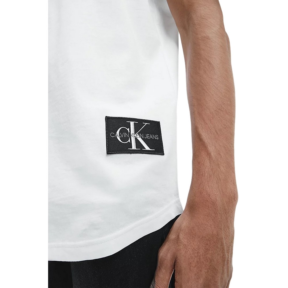 CALVIN KLEIN JEANS BADGE TURN UP SLEEVE T-SHIRT ΑΝΤΡΙΚΟ WHITE CALVIN KLEIN JEANS BADGE TURN UP SLEEVE T-SHIRT ΑΝΤΡΙΚΟ WHITE