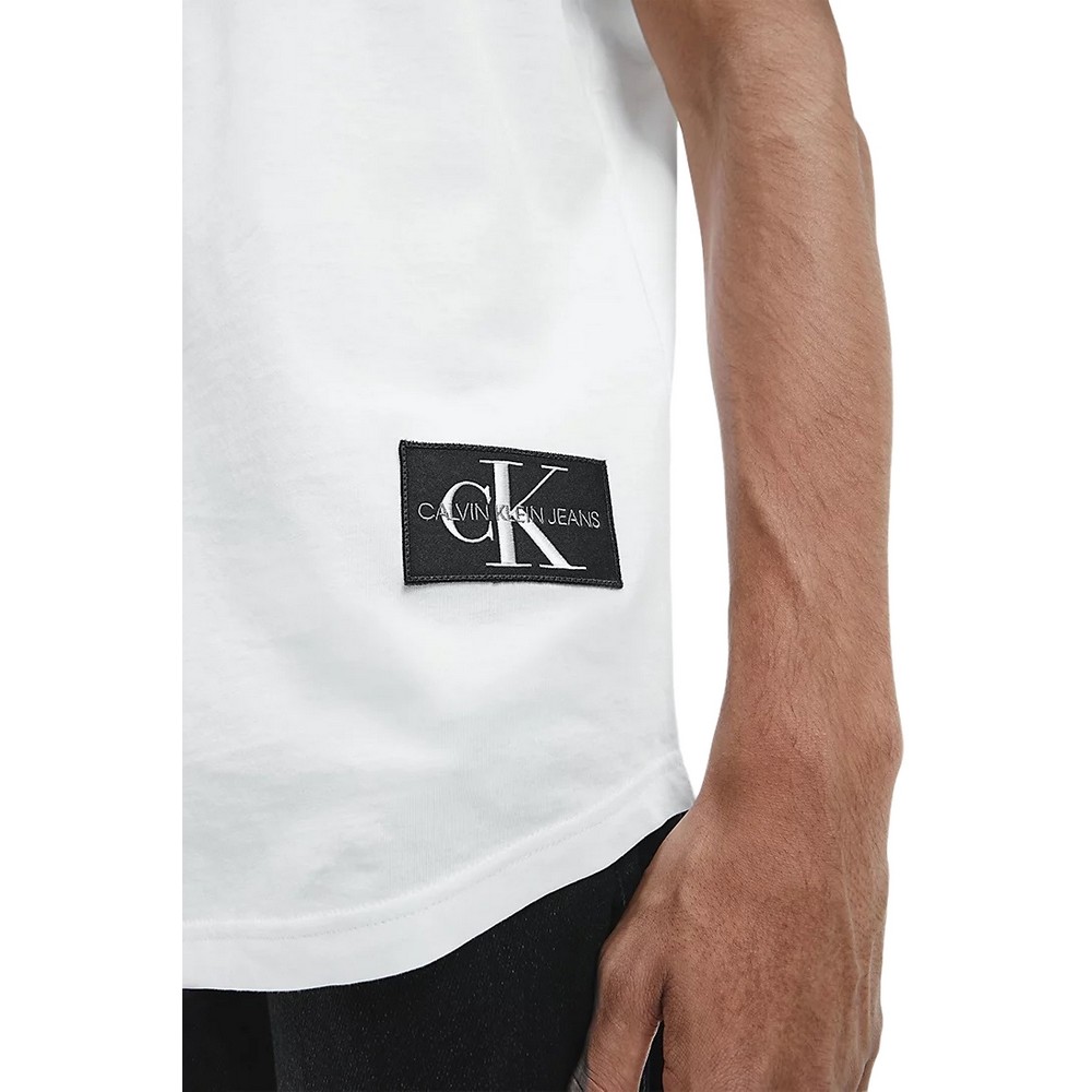 CALVIN KLEIN JEANS BADGE TURN UP SLEEVE  T-SHIRT ΑΝΤΡΙΚΟ WHITE