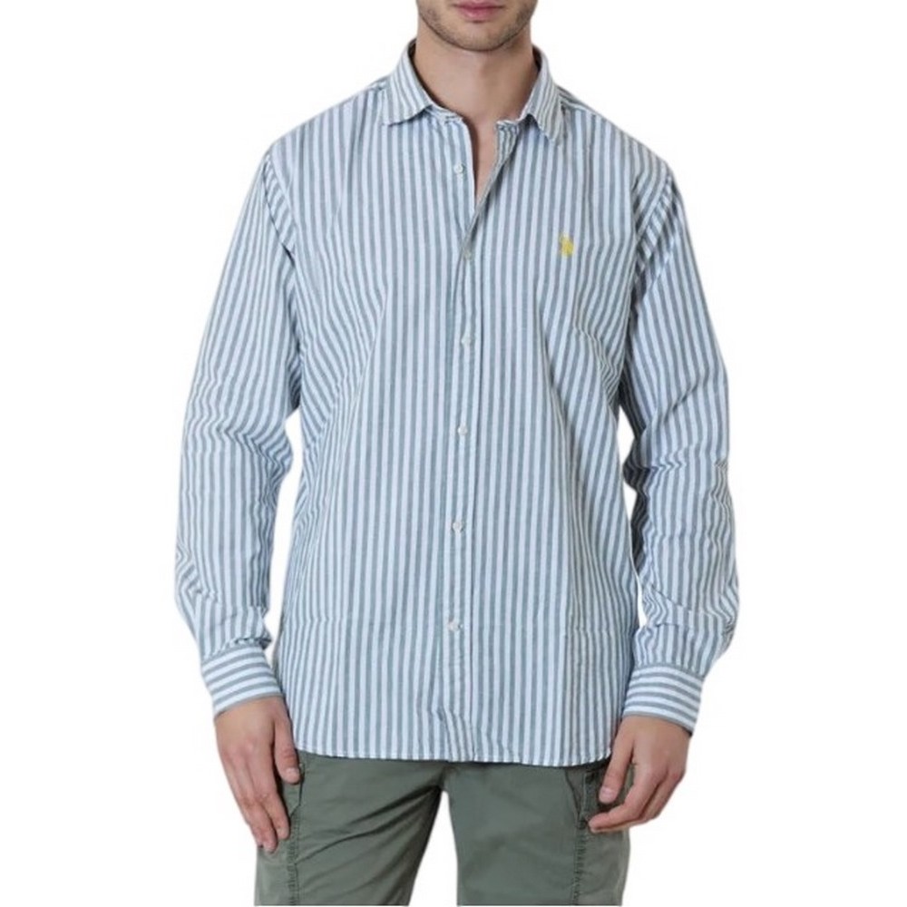 U.S POLO ASSN IVOR 002371 EH03 SHIRT LS REGULAR FIT  ΠΟΥΚΑΜΙΣΟ ΑΝΔΡΙΚΟ KHAKI